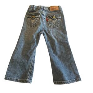 Baby Girl Levi's Jeans Flare leg Size 18 Months Bling glitter cute blue denim